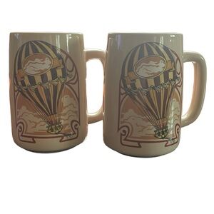 Around the world in 80 days coffee/tea mugs. Set of two. Vintage. 12oz